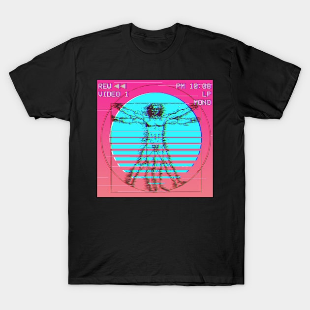 Vaporwave Aesthetic Vitruvian Man Soft Grunge Lofi Retro Gift T-Shirt by Alex21